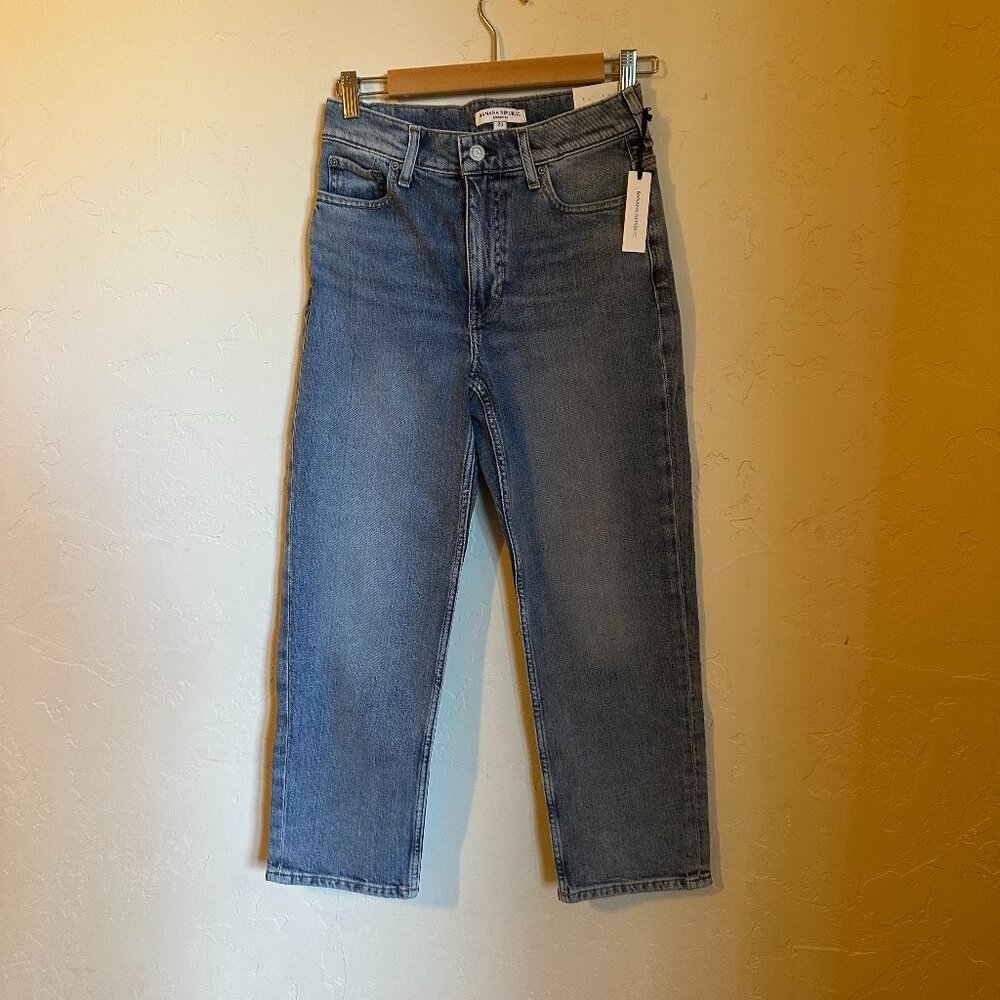 Women's Banana Republic High Rise Straight Ankle Light Jeans 26P